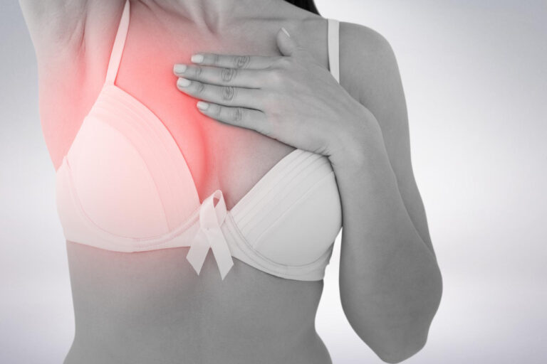 ภาพอินโฟกราฟิกแสดงการตรวจเต้านมและการติดตามหลังรักษามะเร็งเต้านมระยะเริ่มต้น พร้อมข้อมูลความเสี่ยงการกลับมาเป็นซ้ำและวิธีป้องกัน