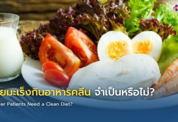 ตัวอย่างอาหารที่เหมาะสำหรับผู้ป่วยมะเร็ง ประกอบด้วยข้าว ปลา ผัก และผลไม้ในสัดส่วนที่สมดุล
